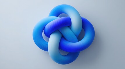 Elegant blue knot symbolizing connection and unity with a unique artistic design in a minimalist style