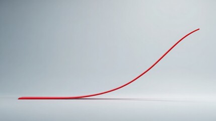 Red growth curve on a gray background depicting the progression and trends in longevity and personal development