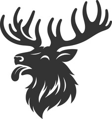 Obraz premium Silhouette of a elk head vector illustration