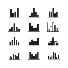 Bar chart variations representing data analysis and statistical information in a clean and modern style, ideal for business presentations and reports.