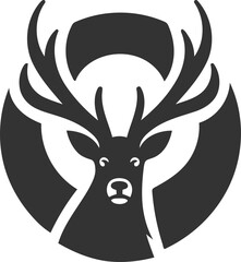 Silhouette of a elk head vector illustration