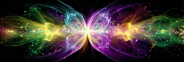 Colorful Abstract Butterfly Design With Swirling Patterns and Vibrant Hues Representing Energy and Transformation