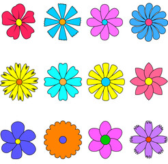 Minimalist Colorfull flower set