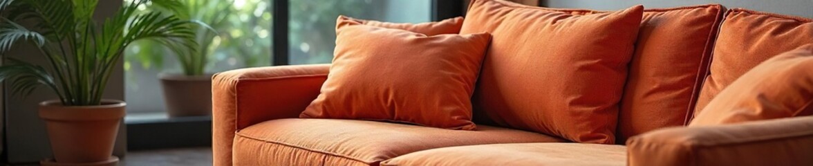 Luxurious Oversized Cushion on Cozy Sofa Adding Elegance and Comfort to a Living Room