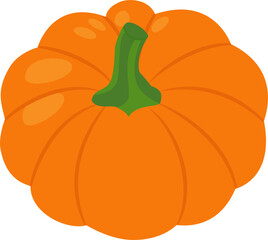Orange Pumpkin with Green Stem