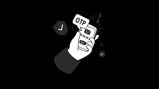 otp security animation.4k motion animation
