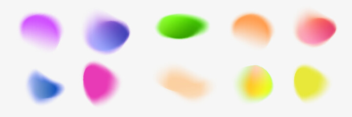 Rainbow colors watercolor paint stains vector backgrounds set.