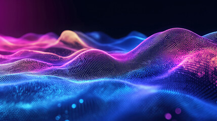 Abstract Technology Background with Gradient Line and Intricate Dot Connections