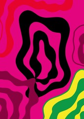 A digital artwork with a painterly feel to it with a textured abstract background using strong, bright brushstrokes and a harmonious color palette