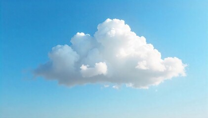 Serene White Cloud Drifting Across Tranquil Blue Sky Peaceful Relaxation and Meditation Imagery