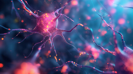 Neurons and cells concept with abstract biological design