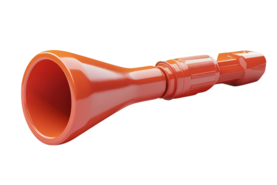 Orange plastic horn toy for kids perfect for party favors and noisemakers on transparent background - Powered by Adobe