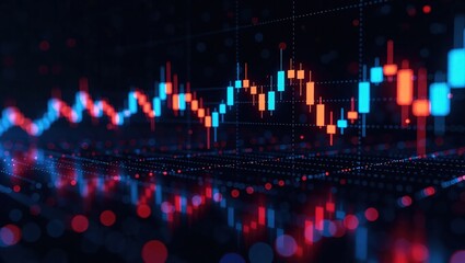 Futuristic Financial Trading Graph with Data Visualization.