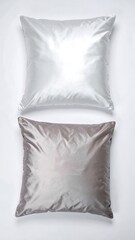 Two square pillows, light and dark tones