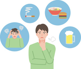 生活習慣病について悩む男性のイメージ