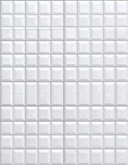 White, textured square tiles