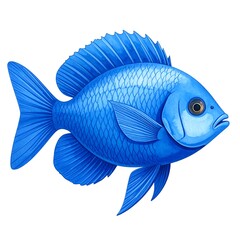 Vibrant blue fish illustration