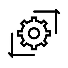 Obraz premium Gear icon with orthogonal arrows indicating transformation