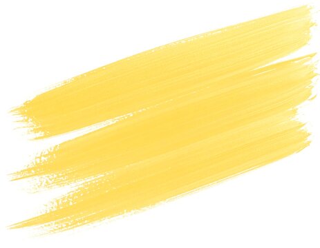 A diagonal swath of soft yellow paint strokes on a stark white background, creating a textured, abstract artistic element