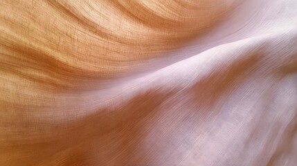Obraz premium Delicate silk fabric drapes elegantly showing soft golden and cream colors in its flowing and subtle wave patterns.