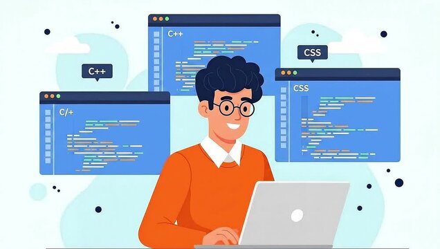 Learning to Code Online. 2D Explainer Animation for Programming Education