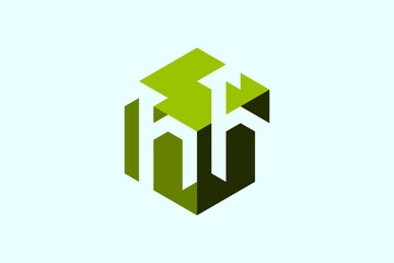 green house with arrow