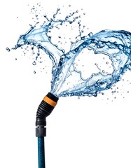 Water splashing from a garden hose nozzle