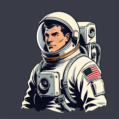 vector illustration of a man wearing an astronaut suit