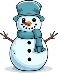 Cute Kawaiii Snowman Holding ...