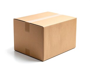 Empty cardboard box against white background
