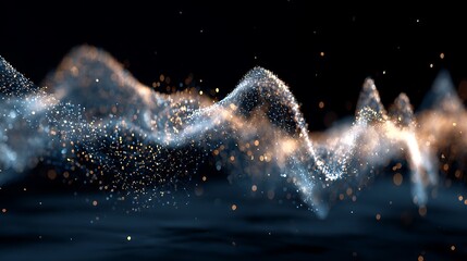 Abstract visualization of glowing energy particles in motion.