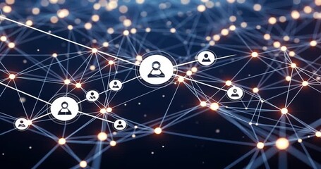 Abstract network of connections showcasing digital communication and social interaction - Powered by Adobe