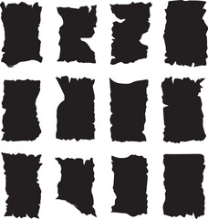 Vertical Torn Paper Scrap Collection for Dark Themes