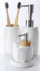 White ceramic bathroom accessories