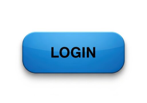 Blue login button isolated on white background