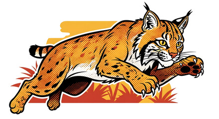 bobcat on a white background