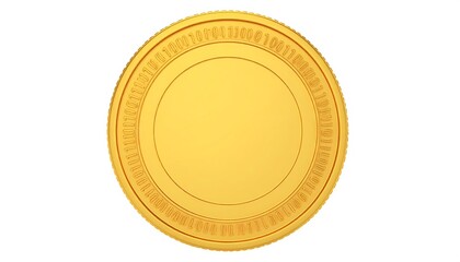 A digital rendering of a circular gold coin, featuring a blank central circle and binary code around the rim