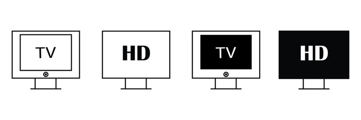Tv icon set. television icon vector EPS10