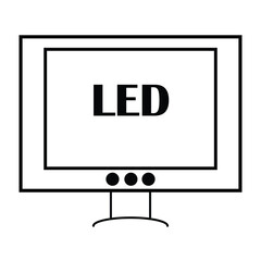 Television icon in thin line and Flat Design. EPS 10
