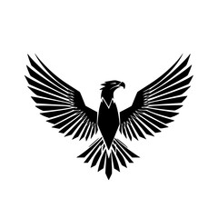 Naklejka premium Stylized Black Bird Prey Silhouette with Bold Geometric Design