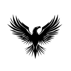 Obraz premium Majestic Black Silhouette Spreading Wings Bird