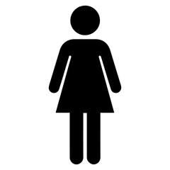 Restroom icon with female symbol for public bathroom signage on transparent background	