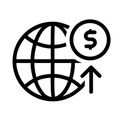 Global finance icon representing international trade