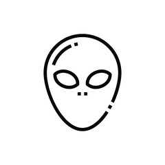 Obraz premium An alien head icon The head is an oval shape with large almondshaped eyes and small nostrils