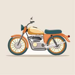 Obraz premium Vintage motorcycle side view with transparent background