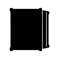 Minimalist Graphic of an Open Book with Rounded Corners and Dark Fill