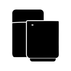 Silhouette illustration of air purifier and humidifier combo for home air quality