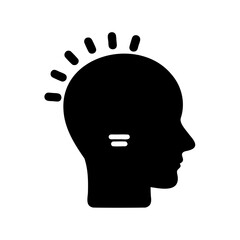 Icon of human head in profile, symbolizing intelligence, wisdom, and innovation