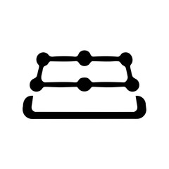 Stylized glyph illustration of connection structure, network configuration, or related conceptual symbol