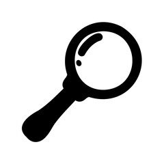 Minimalist vector illustration of a magnifying glass isolated on a white background